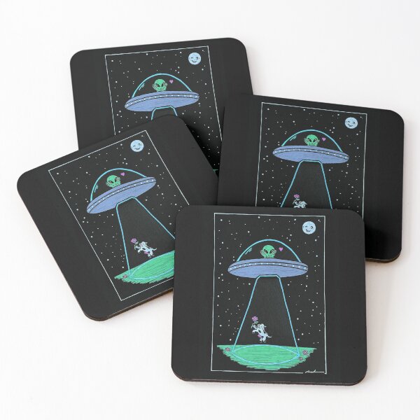 Item preview, Cute Alien UFO Romantic Cow Abduction designed and sold by saruhhh art.