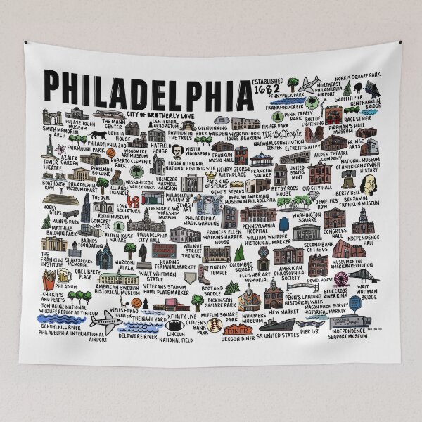 Item preview, Philadelphia Map designed and sold by fiberandgloss.