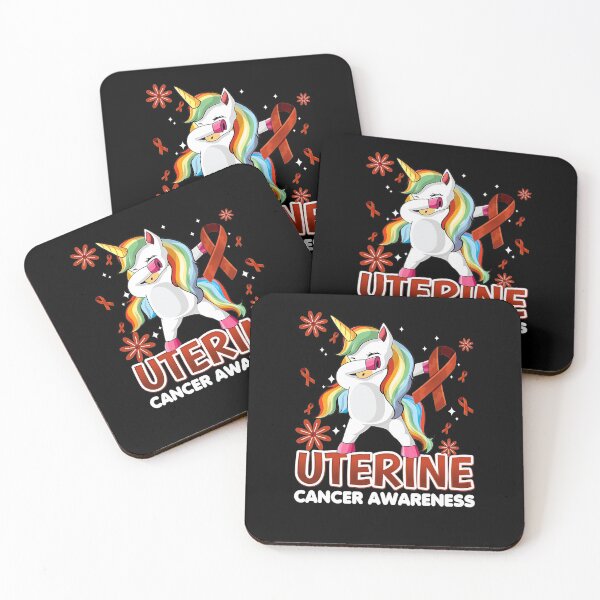 Item preview, Uterine Cancer Awareness Dabbing Unicorn Hold Peach Ribbon designed and sold by GloriaStace.