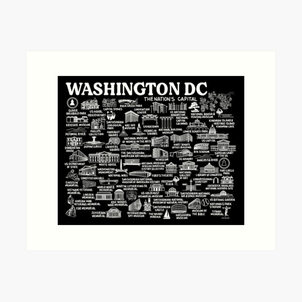 Washington DC Map Art Print