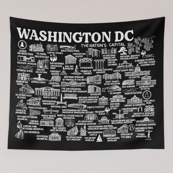 Item preview, Washington DC Map designed and sold by fiberandgloss.