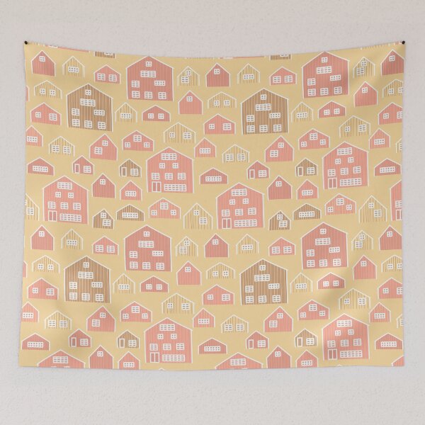 Item preview, Cartoon wooden houses seamless pattern. Vector illustration of European cute buildings designed and sold by essskina.