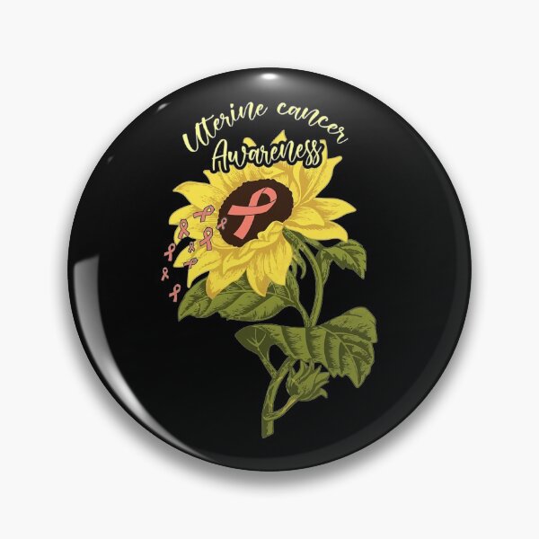 Item preview, Uterine Cancer Awareness Peach Ribbon Sunflower designed and sold by GloriaStace.
