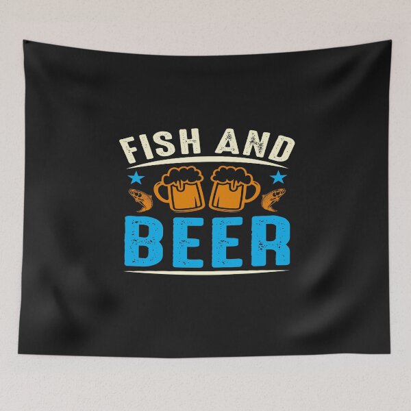 Item preview, fish and beer designed and sold by caphatshirt.
