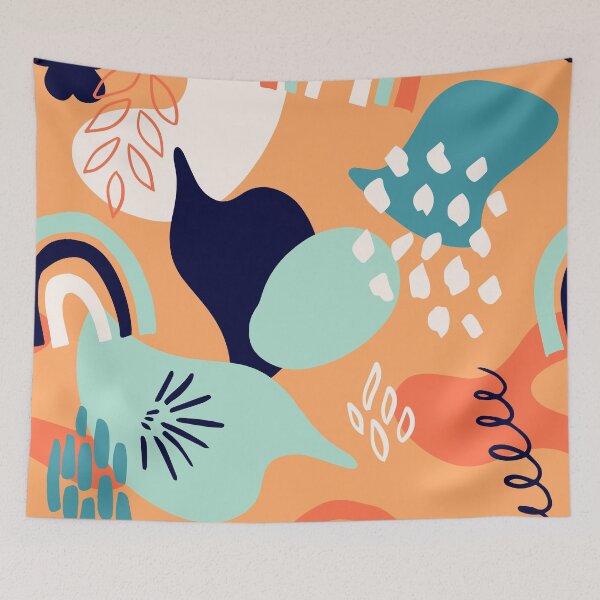 Item preview, Modern Tangerine, Yellow, And Aqua Abstract Contemporary Pattern  designed and sold by DEC02.