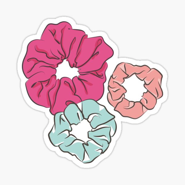 cute hair scrunchie Sticker