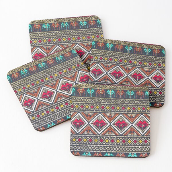 Item preview, Thai Silk - Red Cyan Yellow Thai Traditional Silkworms designed and sold by Gymmer-Life.