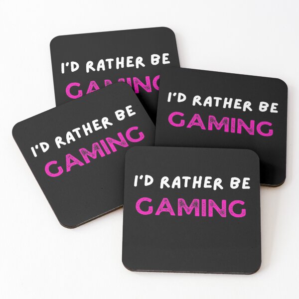 Item preview, I'd Gaming Rather be Gaming (pink) designed and sold by NerdyChibi.