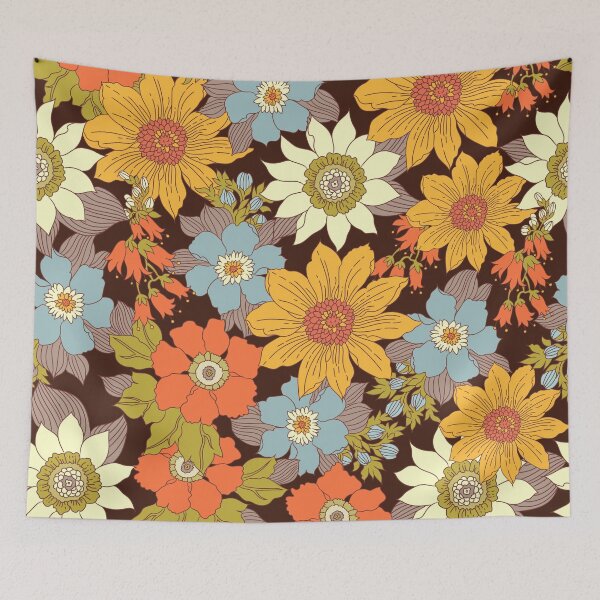 Item preview, Vintage 70s Floral Prints designed and sold by meggydesigns.