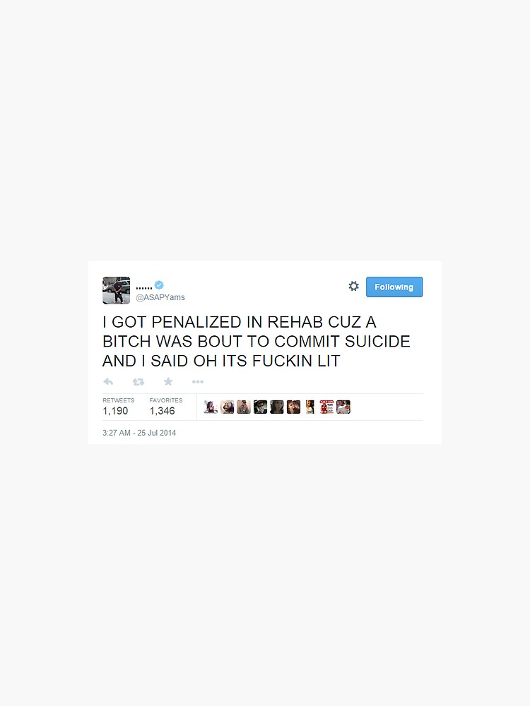 "ASAP YAMS TWEETS" Sticker for Sale by KidCakess Redbubble