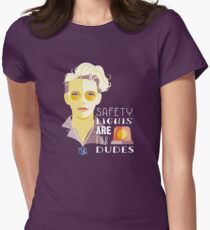 Safety Lights are for Dudes Women's Fitted T-Shirt