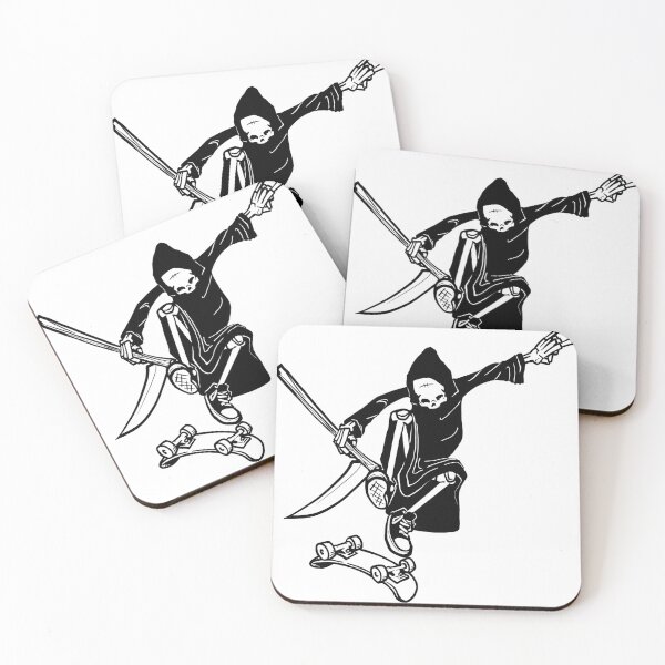 Item preview, death comes skating (white) designed and sold by Sethdrawsgood.