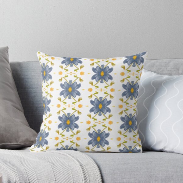 Item preview, Painted Yellow and Blue Swirl Spiral Floral Feminine Geometric Pattern designed and sold by cozycaroline.