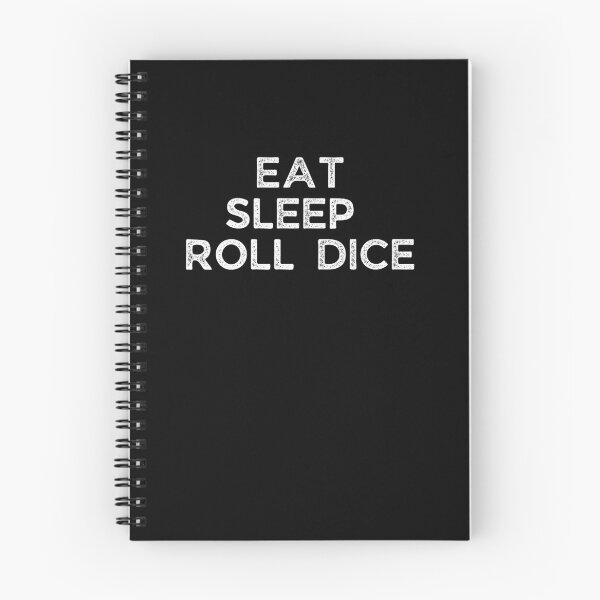 Item preview, Eat Sleep Roll Dice, Funny Tabletop Gaming (white block) designed and sold by NerdyChibi.