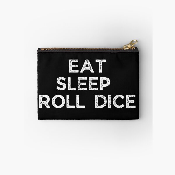 Item preview, Eat Sleep Roll Dice, Funny Tabletop Gaming (white block) designed and sold by NerdyChibi.