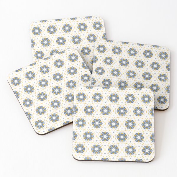 Item preview, Painted Yellow and Blue Swirl Spiral Floral Feminine Geometric Pattern designed and sold by cozycaroline.