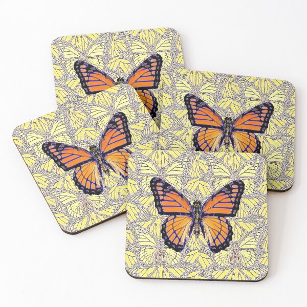 Item preview, MONARCH BUTTERFLY ON BUTTERFLY ABSTRACT DRAWING PATTERN designed and sold by sharlesart.