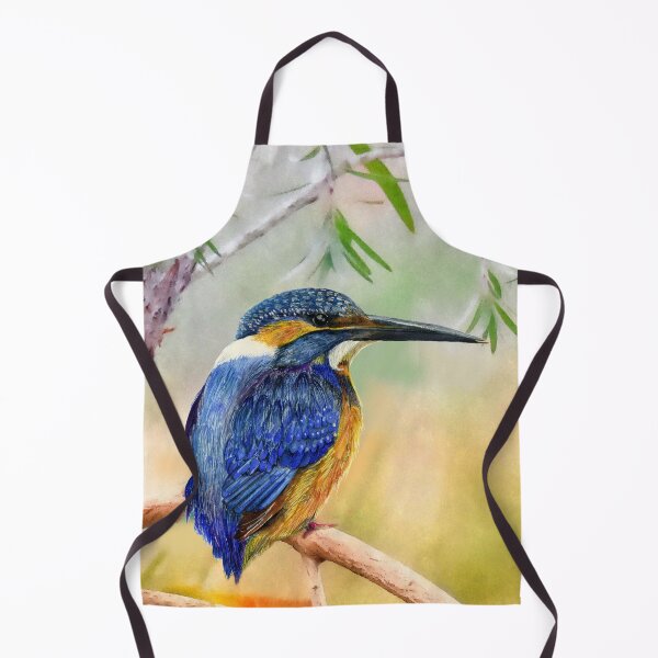 Item preview, Kingfisher Bird in Riverbed in Watercolor Painting Wildlife Artwork designed and sold by Alison Langridge.