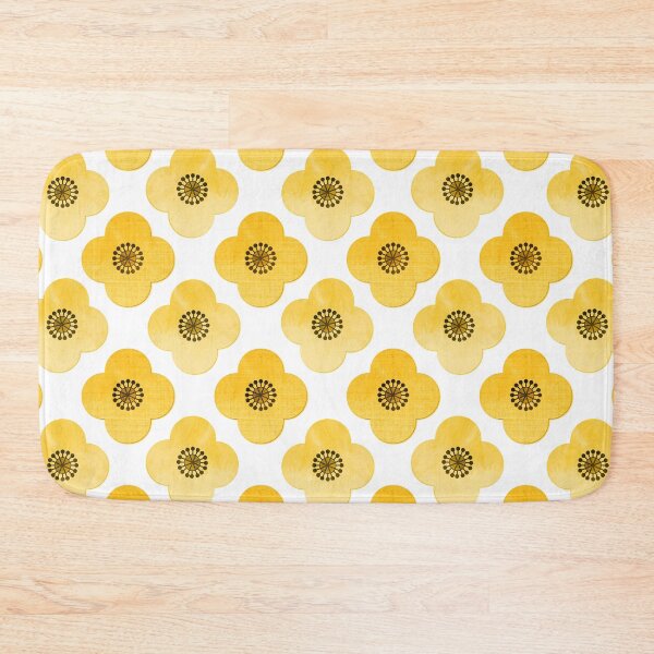 Item preview, Yellow retro flower geometric  textured designed and sold by MagentaRose.