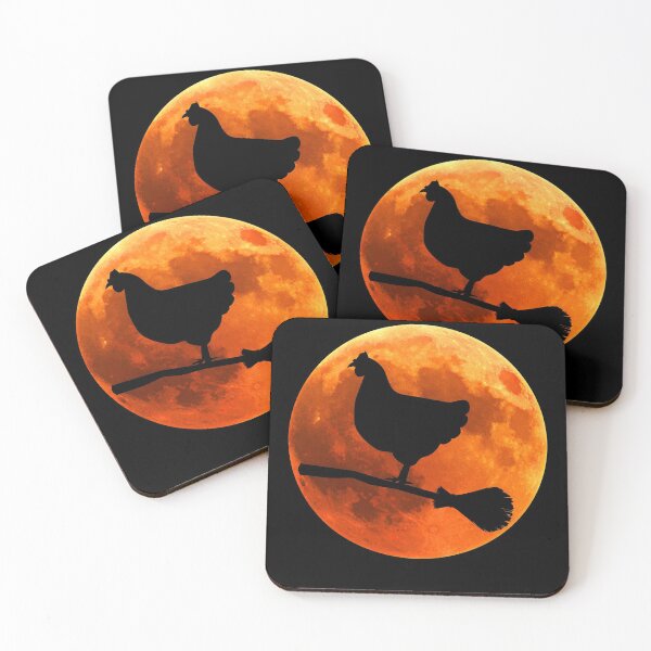 Item preview, Chicken Silhouette Moon Halloween Kawaii designed and sold by alaechamlal.