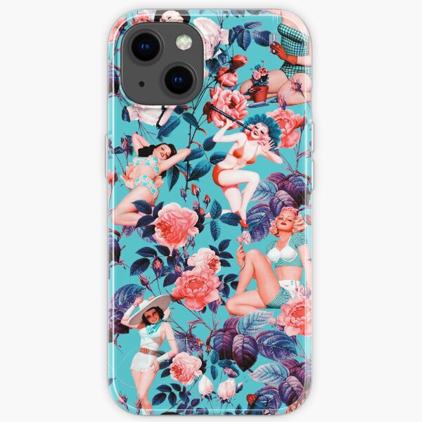 Pinup and Floral Pattern iPhone Soft Case