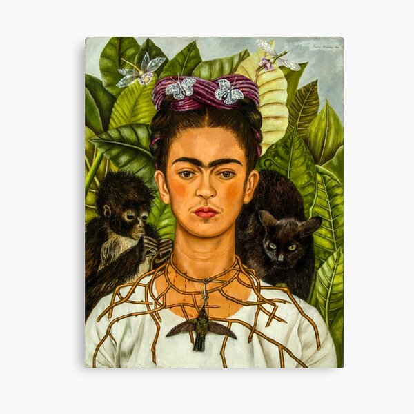 Frida Kahlo | Self-Portrait with Thorn Necklace and Hummingbird | Canvas Print