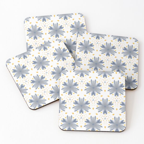 Item preview, Painted Yellow and Blue Floral Feminine Geometric Pattern designed and sold by cozycaroline.