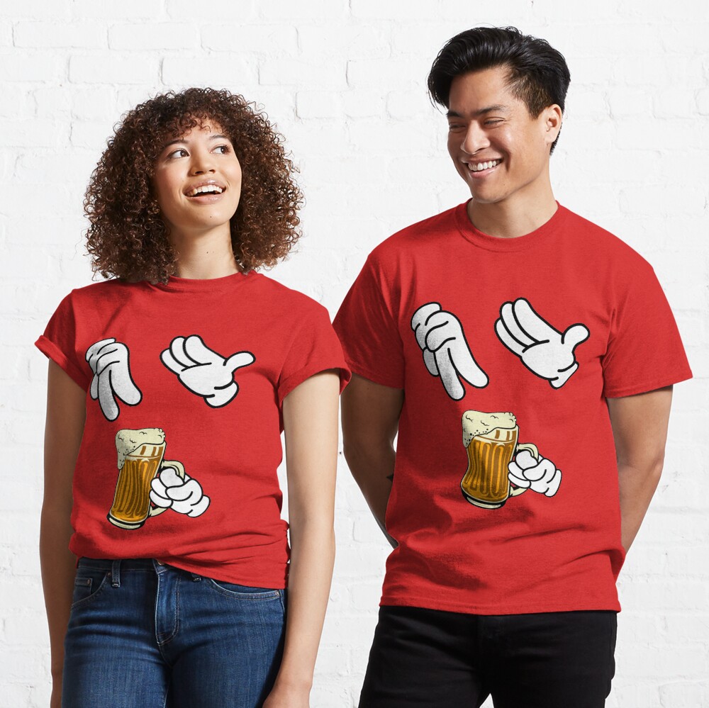 Lustiges Schere Stein Paar Bier Bierliebhaber T-Shirt