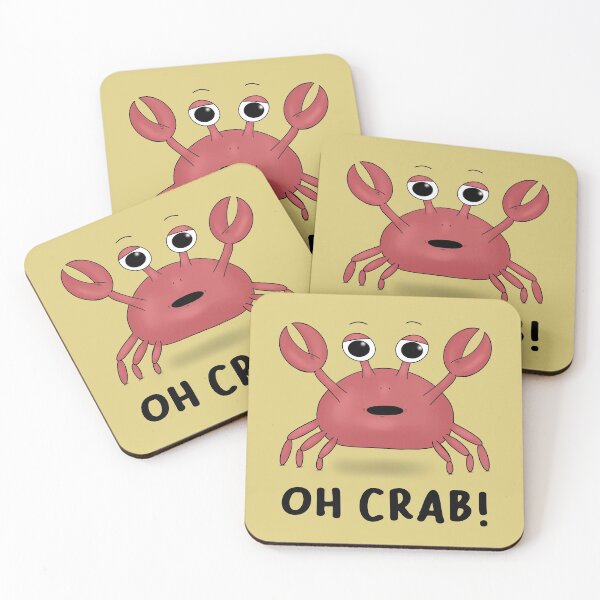 Item preview, Oh Crab! Cute Crab on Yellow designed and sold by Kittys-Art.