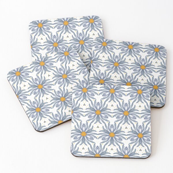 Item preview, Painted Yellow and Blue Floral Feminine Geometric Pattern designed and sold by cozycaroline.