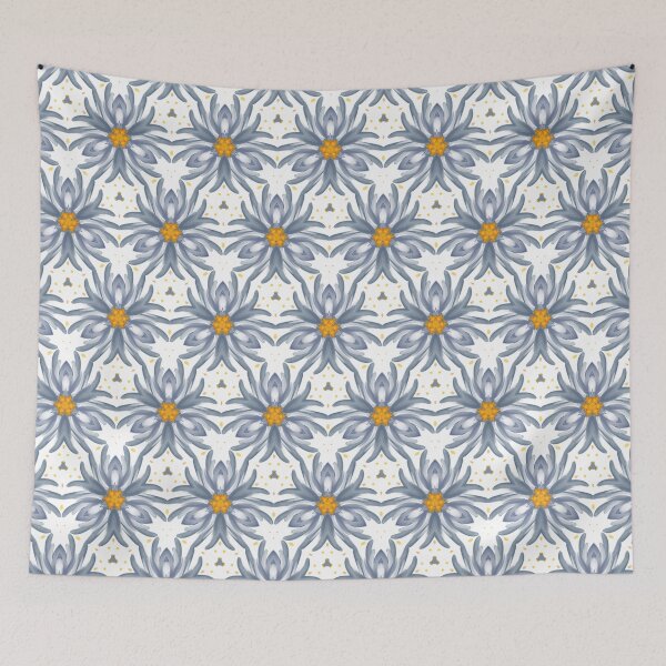 Item preview, Painted Yellow and Blue Floral Feminine Geometric Pattern designed and sold by cozycaroline.