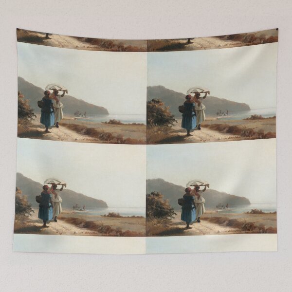 Item preview, Impressionist Art Two Women Chatting by the Sea, St. Thomas (1856) by Camille Pissarro designed and sold by Designedbysm.