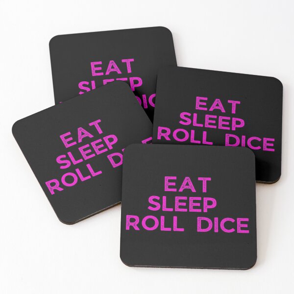 Item preview, Eat Sleep Roll Dice, Funny Tabletop Gaming (pink block) designed and sold by NerdyChibi.