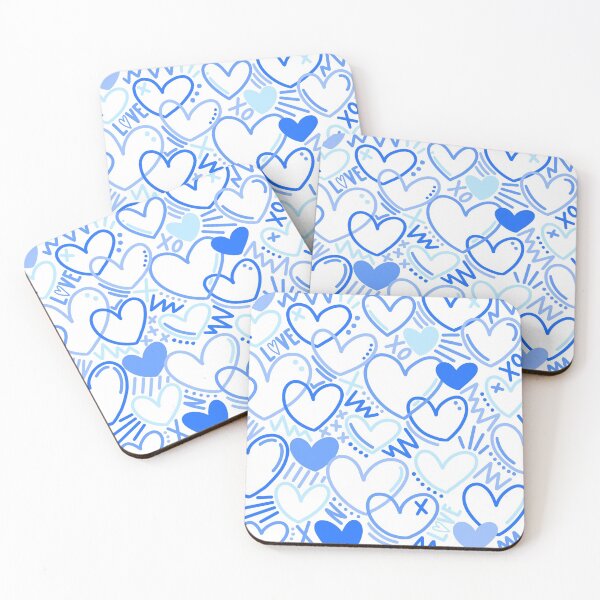 Item preview, blue graffiti hearts designed and sold by lizziesumner.