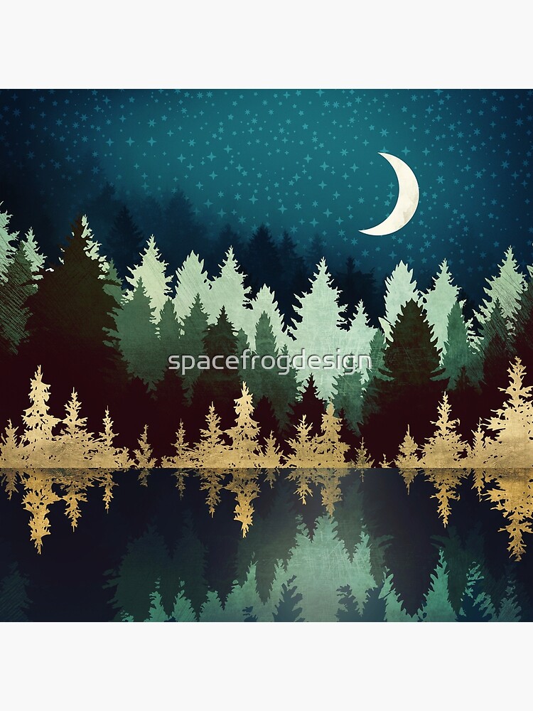 Thumbnail 4 von 4, Kissen, Sternenwald-Reflexion designt und verkauft von spacefrogdesign.