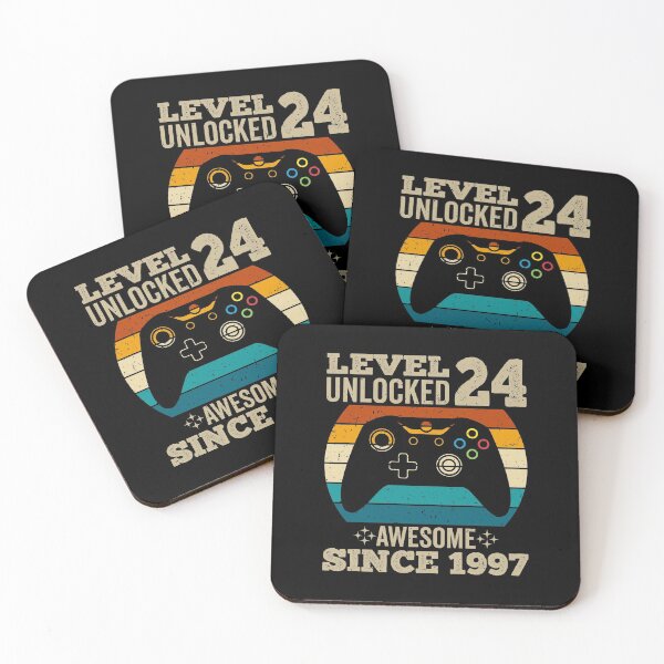 Item preview, level 24 unlocked awesome since 1997, vintage 1997 t shirt, 24th birthday shirt, gaming shirt, gaming birthday, video game controller shirt designed and sold by T-DESIGNEDZ.