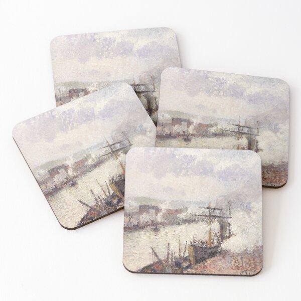 Item preview, Impressionist Art Steamboats in the Port of Rouen (1896) by Camille Pissarro designed and sold by Designedbysm.
