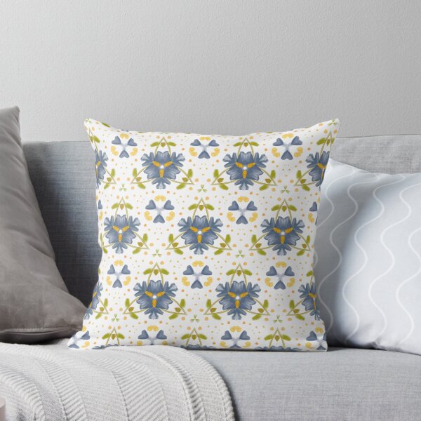 Item preview, Painted Yellow and Blue Floral Feminine Geometric Pattern designed and sold by cozycaroline.
