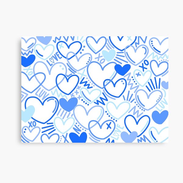 Item preview, blue graffiti hearts designed and sold by lizziesumner.