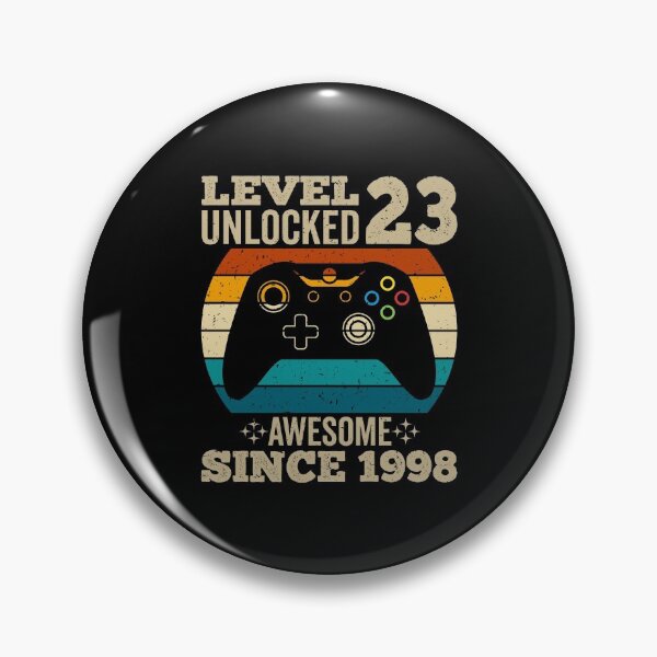 Item preview, level 23 unlocked awesome since 1998, vintage 1998 shirt, 23rd birthday shirt, gaming shirt, gaming birthday, video game controller shirt, video game shirt designed and sold by T-DESIGNEDZ.