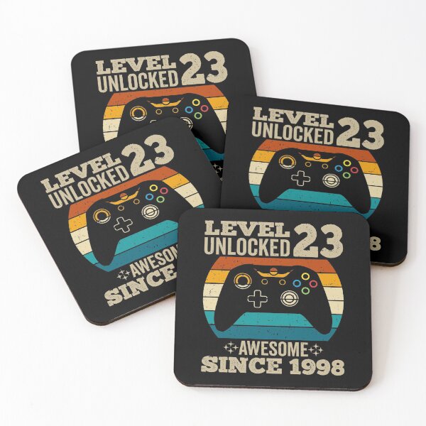 Item preview, level 23 unlocked awesome since 1998, vintage 1998 shirt, 23rd birthday shirt, gaming shirt, gaming birthday, video game controller shirt, video game shirt designed and sold by T-DESIGNEDZ.