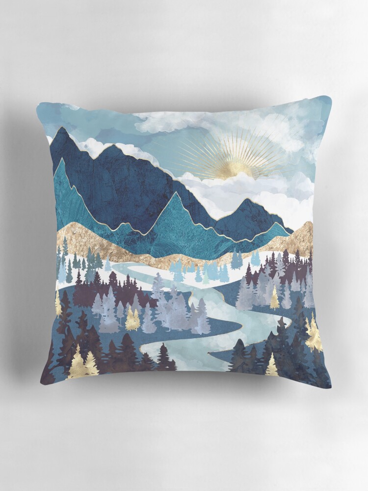 Thumbnail 3 of 4, Pillow, Valley Sunrise designed and sold by spacefrogdesign.