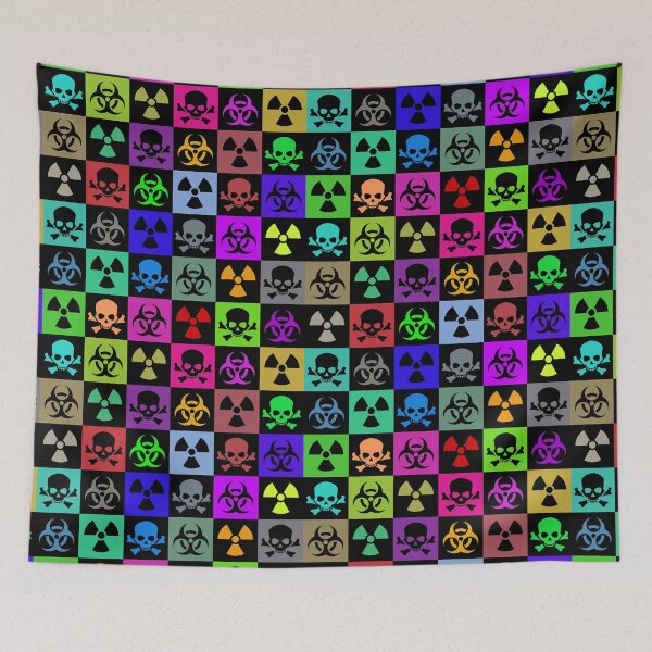 Item preview, Hazard Checkerboard - Skull, Biohazard, Radiation, Survival, Laboratory Safety, Toxic designed and sold by jadedscientist.
