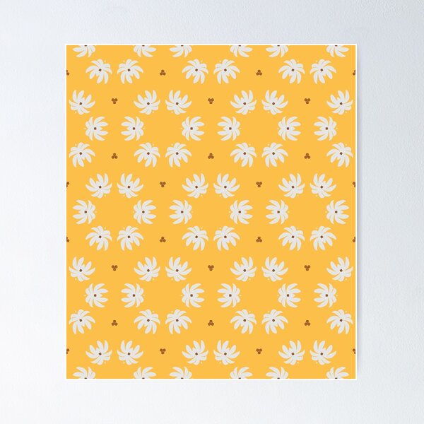 Item preview, Sunny Yellow, White, Brown and Blue Floral Pattern designed and sold by cozycaroline.