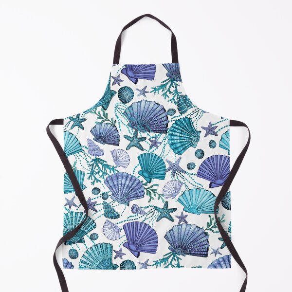 Item preview, conchas azules de estrella de mar sobre fondo blanco designed and sold by MagentaRose.