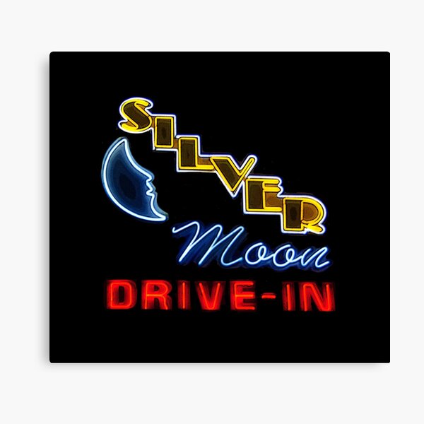 Silver Moon Drive In Canvas Print
