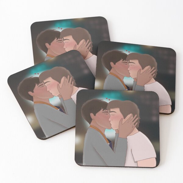 Item preview, Victor and Benji Coffee Shop Kiss designed and sold by luxeartt.