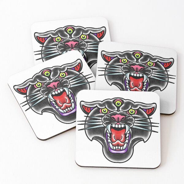 Item preview, three eyed black panther head designed and sold by weilertsen.