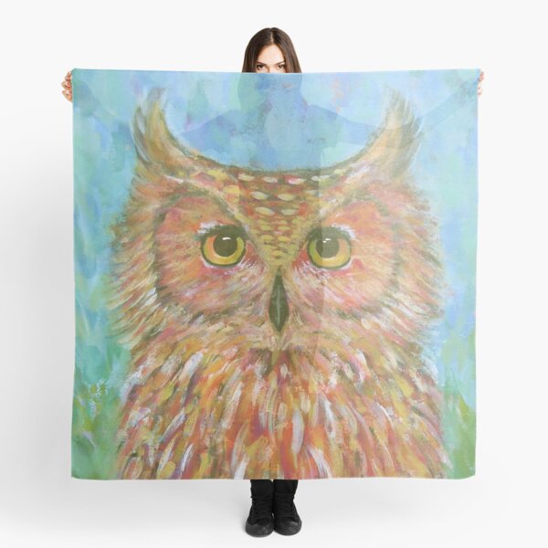 Horned Owl Painting Scarf