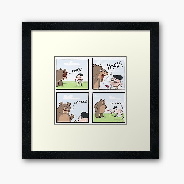 Le Bear Comic Framed Art Print